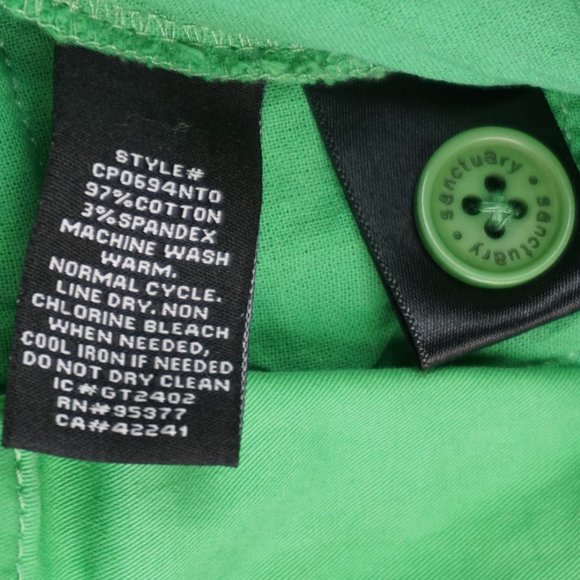 SANCTUARY Rebel Cargo Mid Rise Cropped Cotton Pants in Green Goddess size 24 NWT - Picture 16 of 16